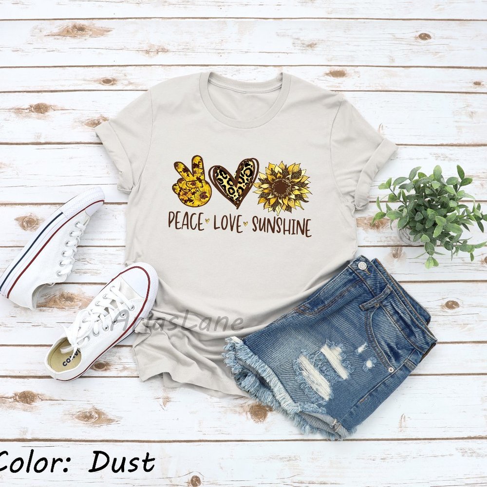 Peace Love Sunshine Shirt, Sunflower Shirt